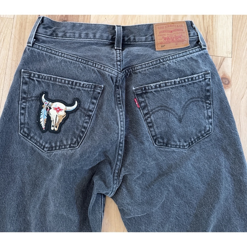 EUC Levi's Premium 501® ‘90S Ankle Grey Black Mid-rise Straight WOMEN'S JEANS 25 - Picture 7 of 14